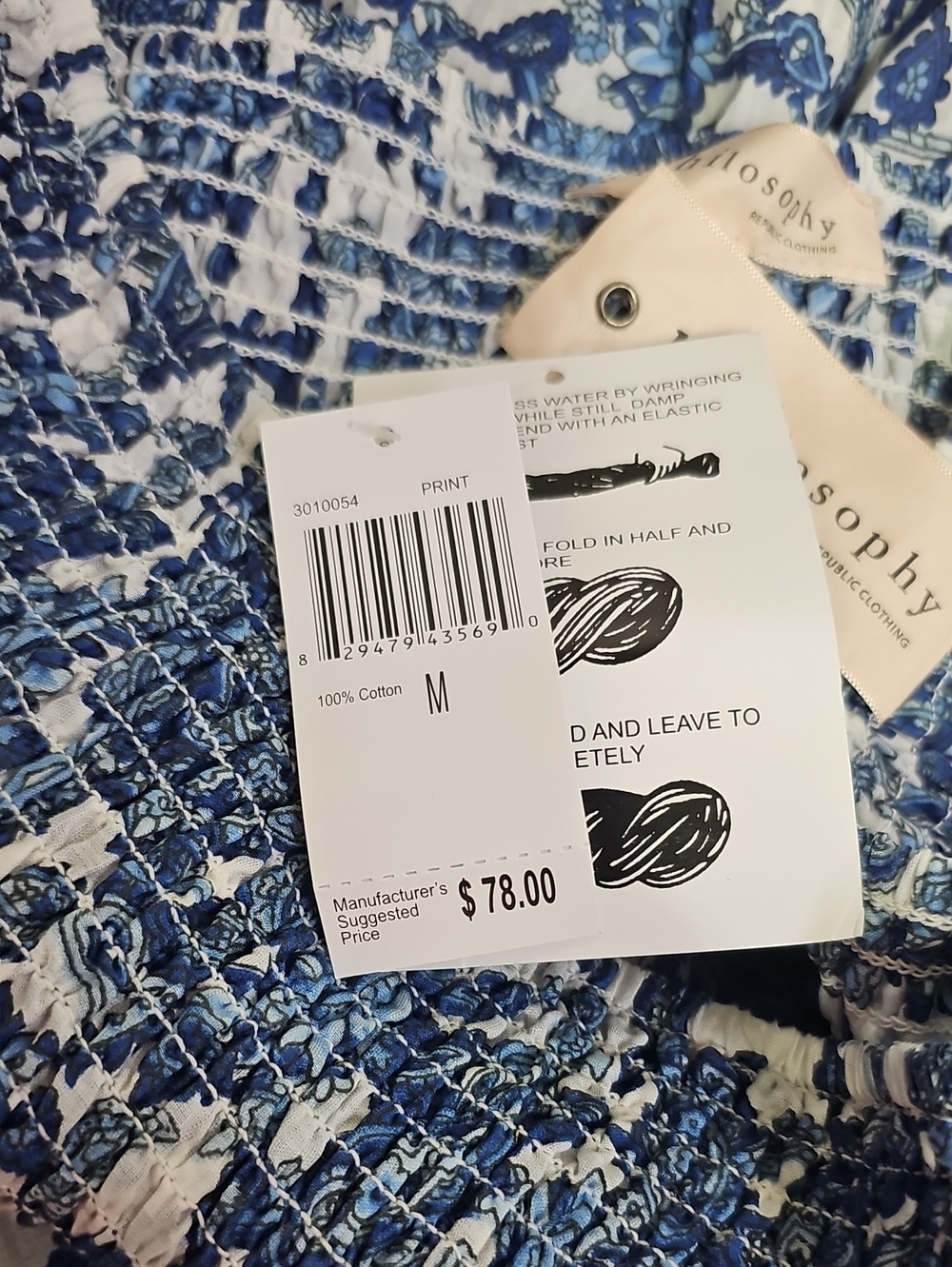 PHILOSOPHY REPUBLIC BLUE PAISLEY MAXI SKIRT BFPM-09-059 - Picture 4 of 4